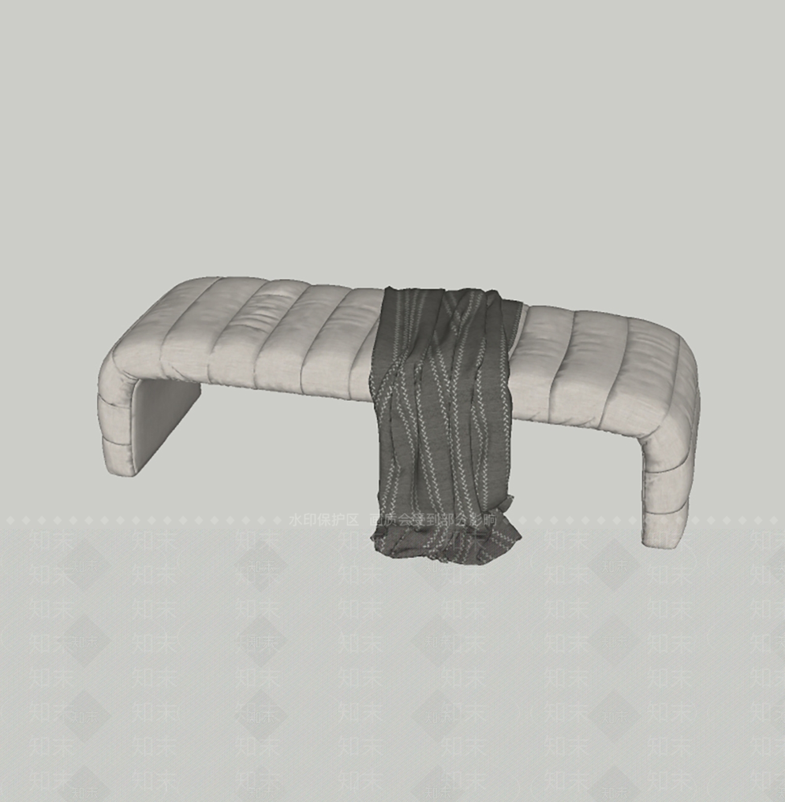 现代简约床尾凳SU模型下载【ID:1174651202】
