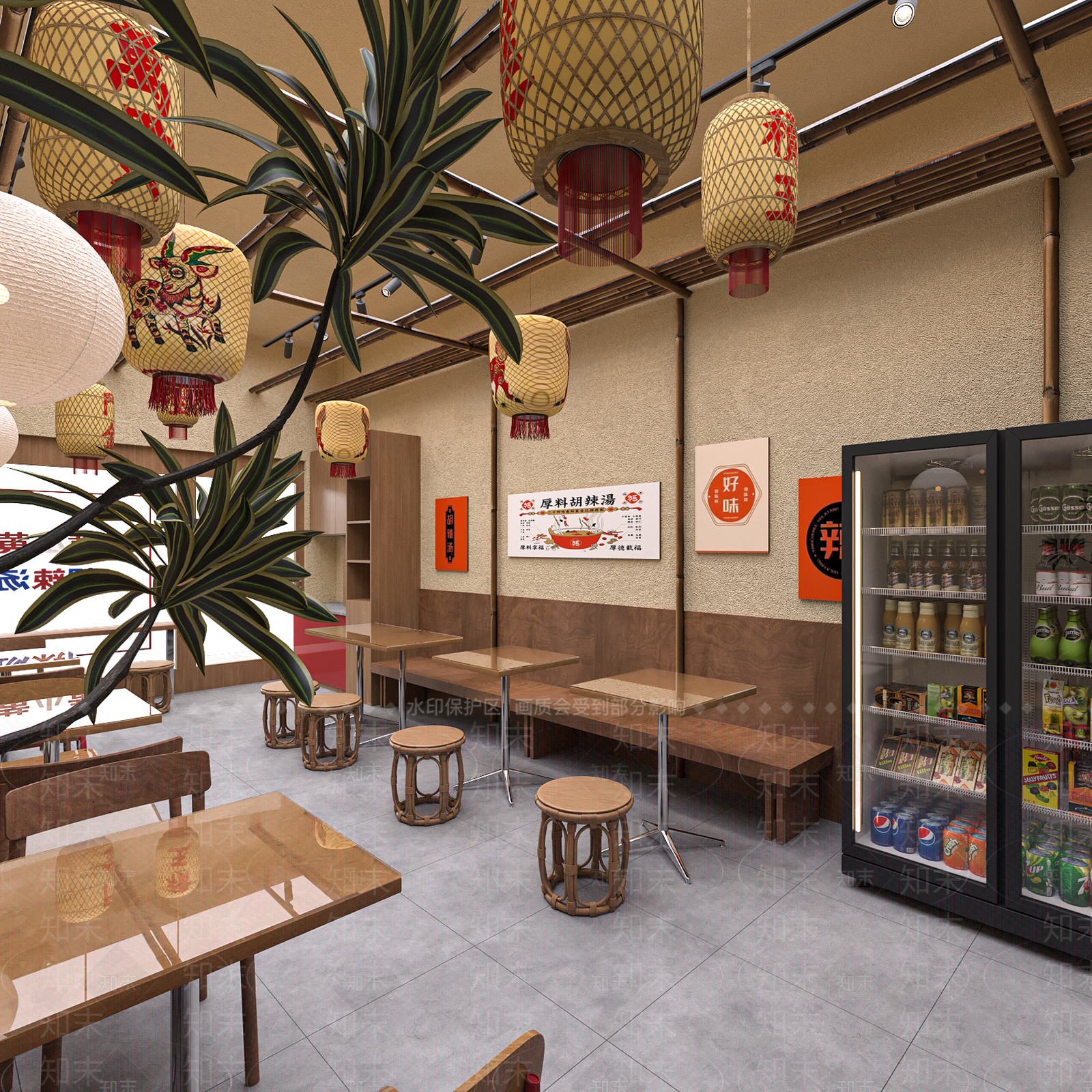 原木工业其他餐饮空间3D模型下载【ID:1174660821】