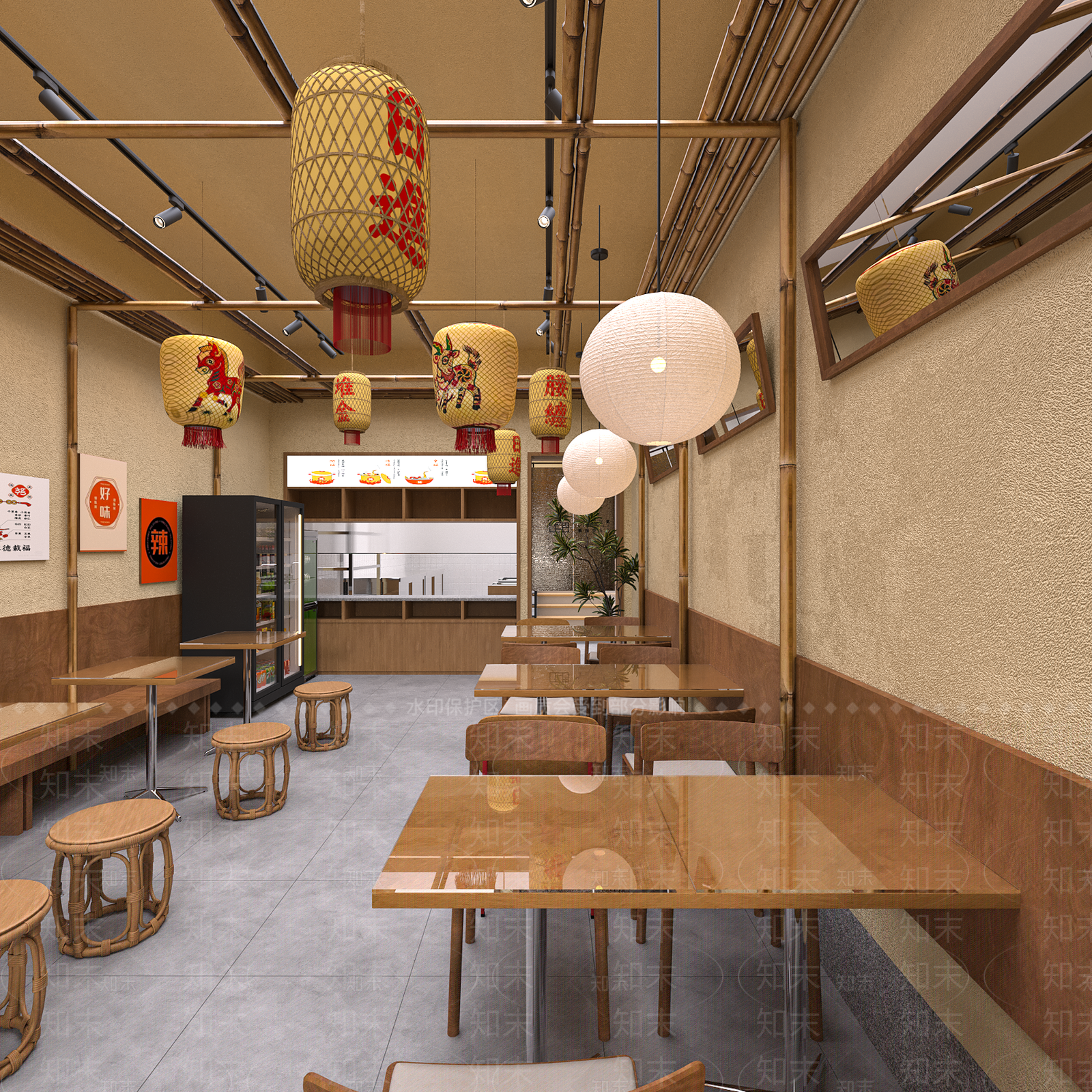 原木工业其他餐饮空间3D模型下载【ID:1174660821】