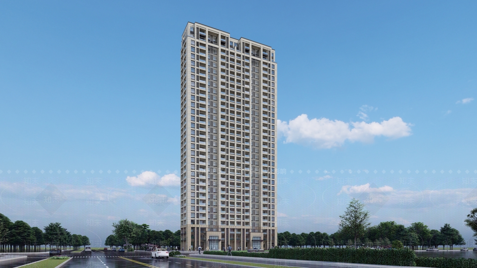 现代高层住宅SU模型下载【ID:1174675461】