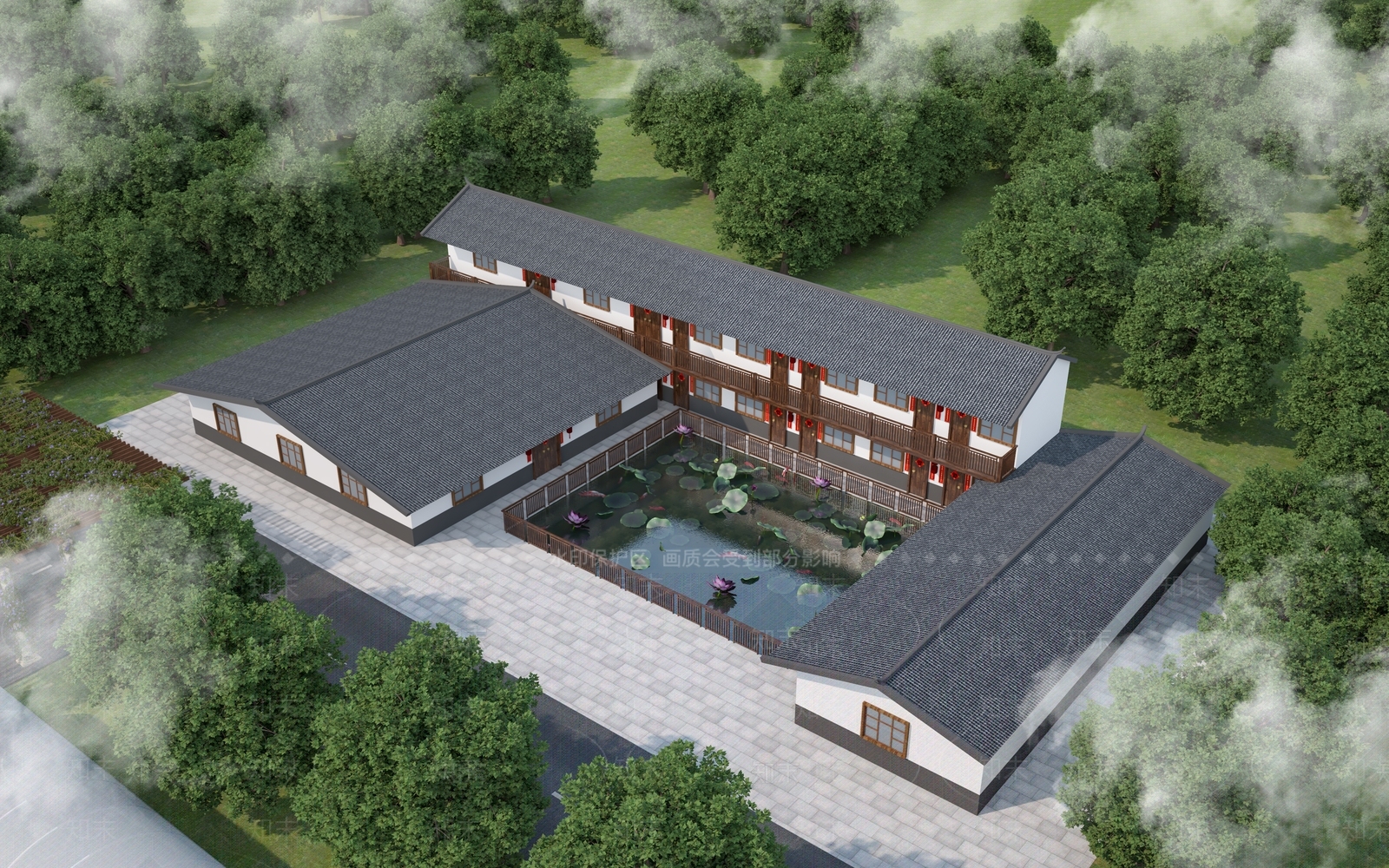 新中式中式古建3D模型下载【ID:1174678888】