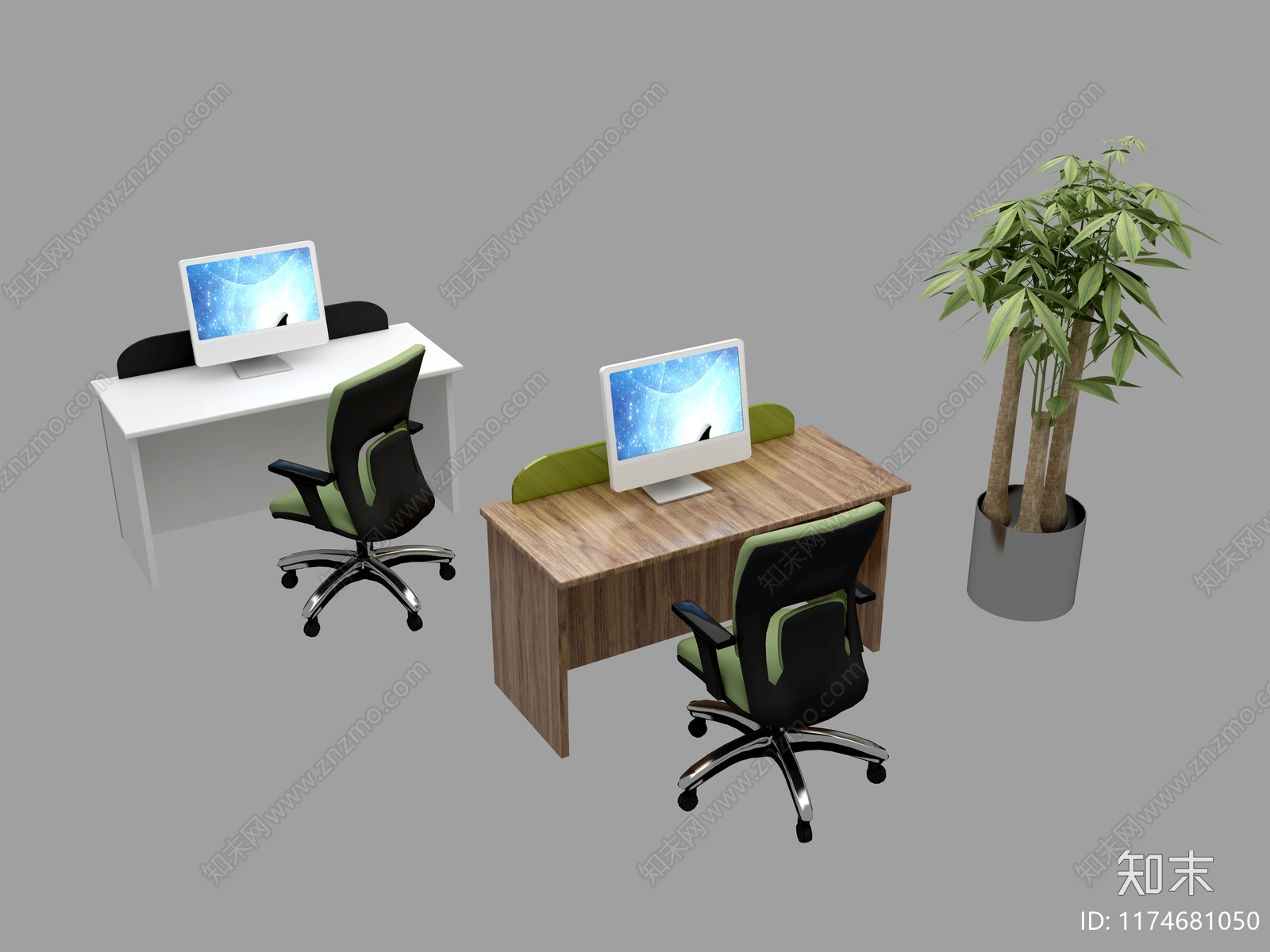 现代办公桌3D模型下载【ID:1174681050】