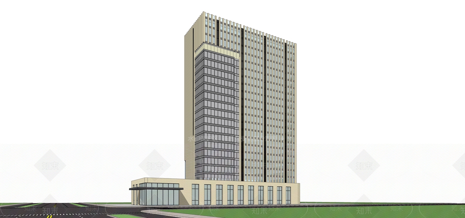 现代办公楼SU模型下载【ID:1174685115】