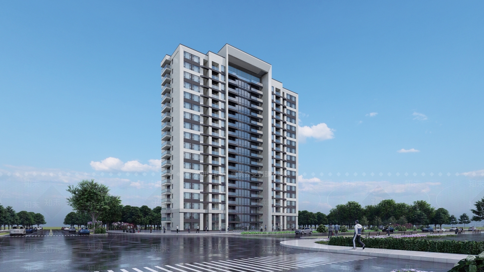 现代多层住宅SU模型下载【ID:1174685563】