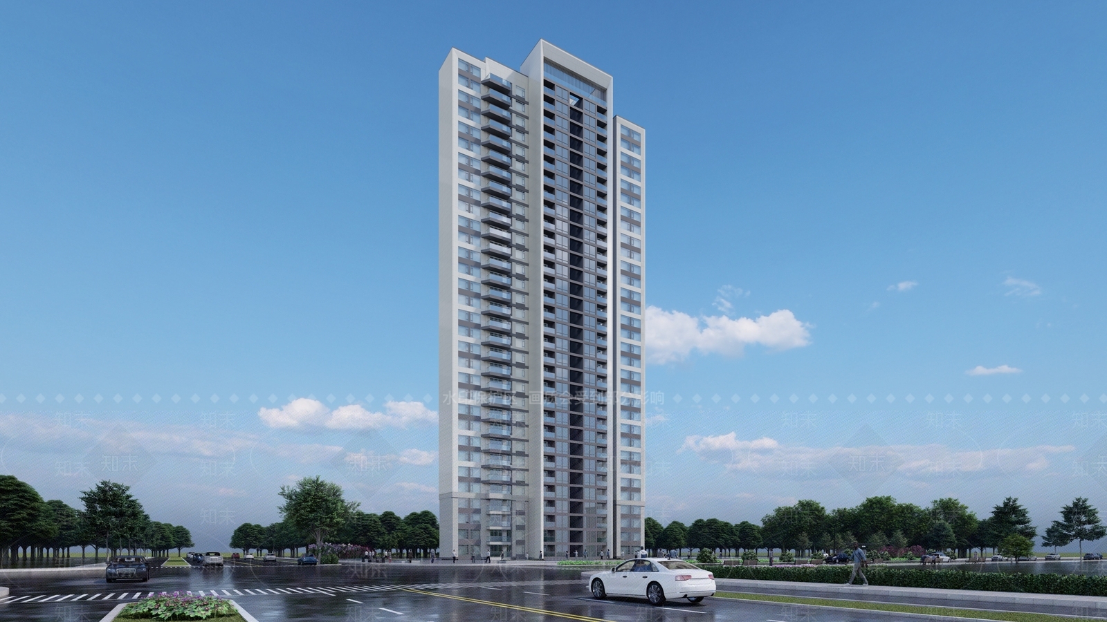 现代高层住宅SU模型下载【ID:1174685557】