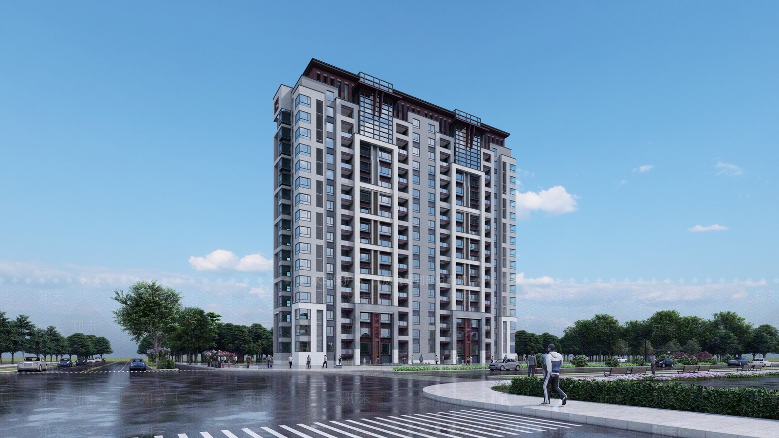 现代多层住宅SU模型下载【ID:1174685681】