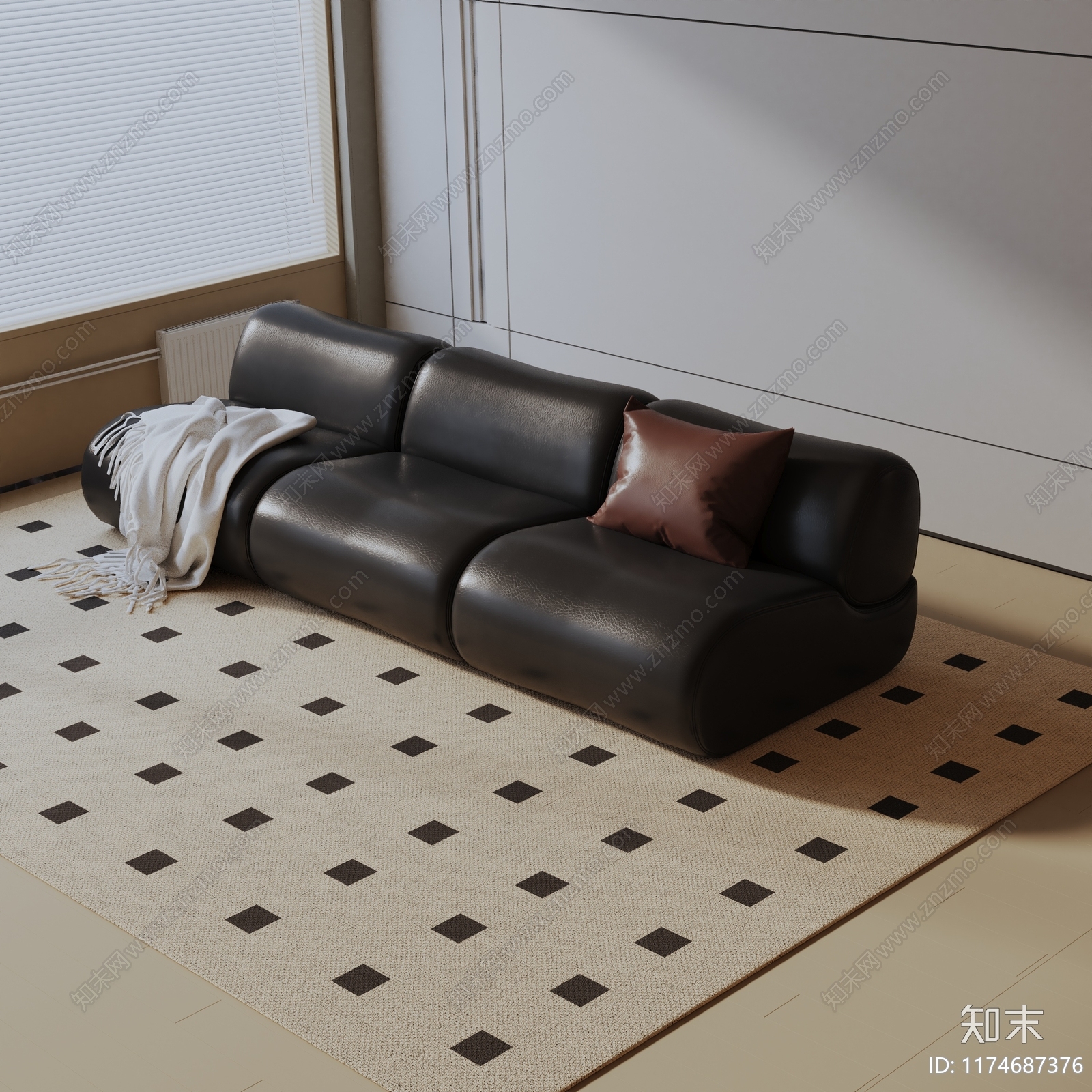 现代三人沙发3D模型下载【ID:1174687376】