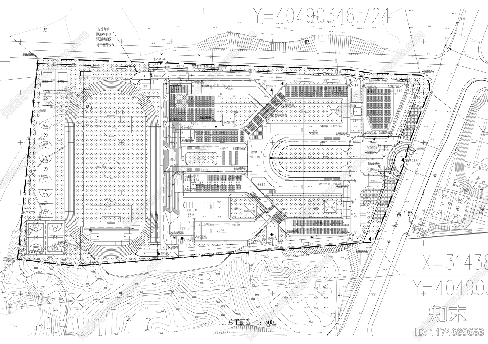 现代学校建筑cad施工图下载【ID:1174689683】