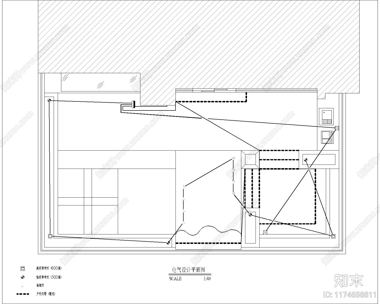 现代简约庭院cad施工图下载【ID:1174698811】
