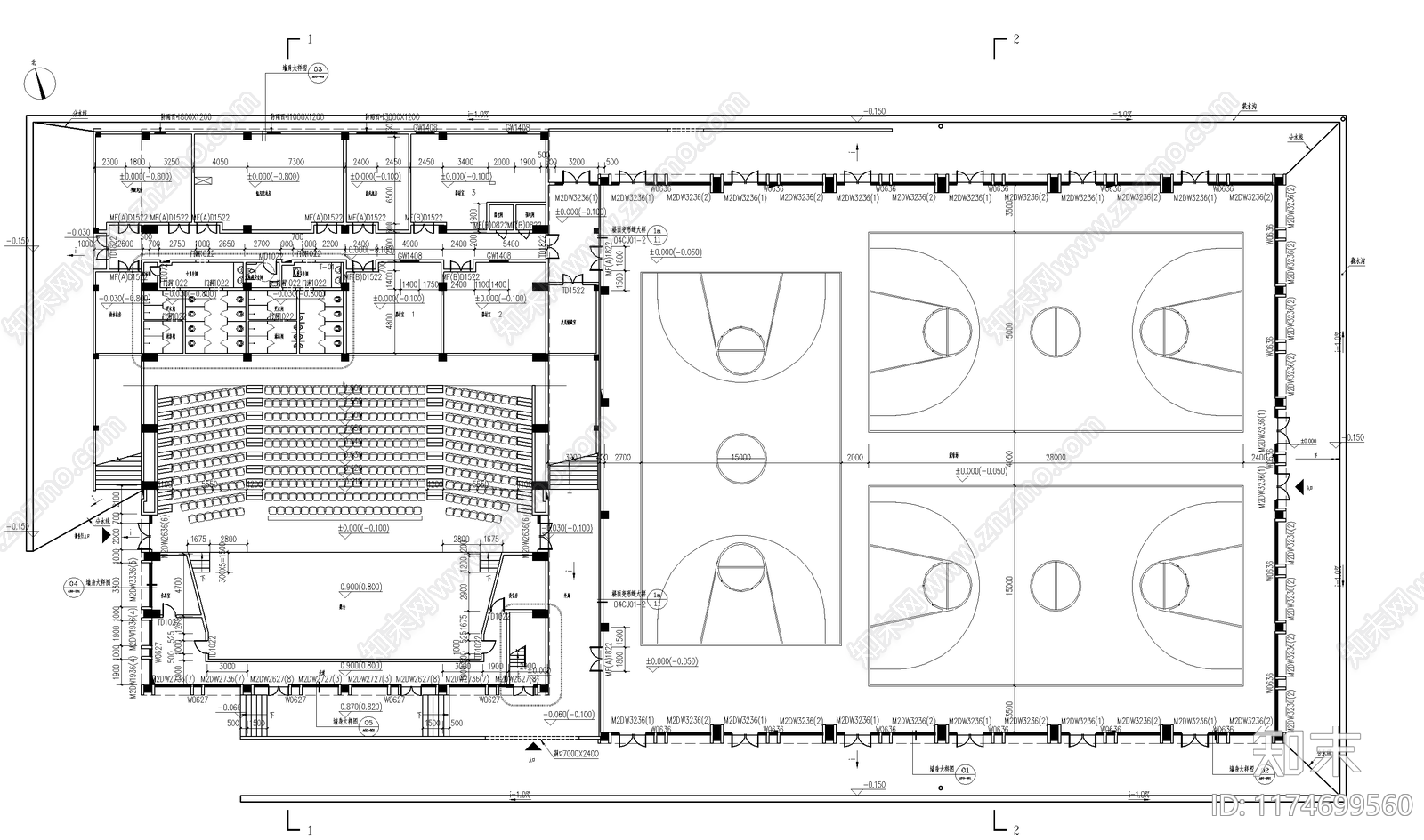 现代学校建筑施工图下载【ID:1174699560】
