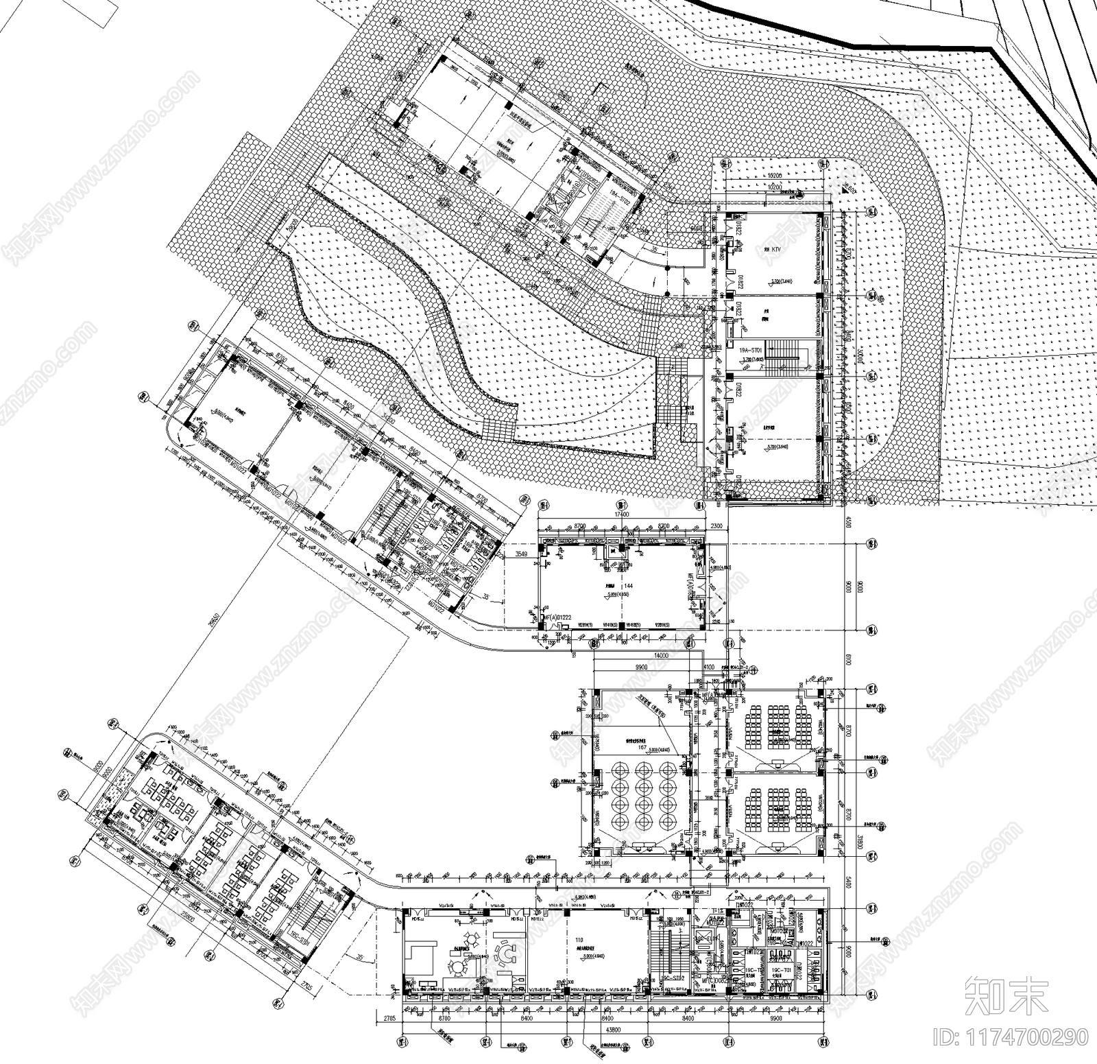 现代学校建筑cad施工图下载【ID:1174700290】
