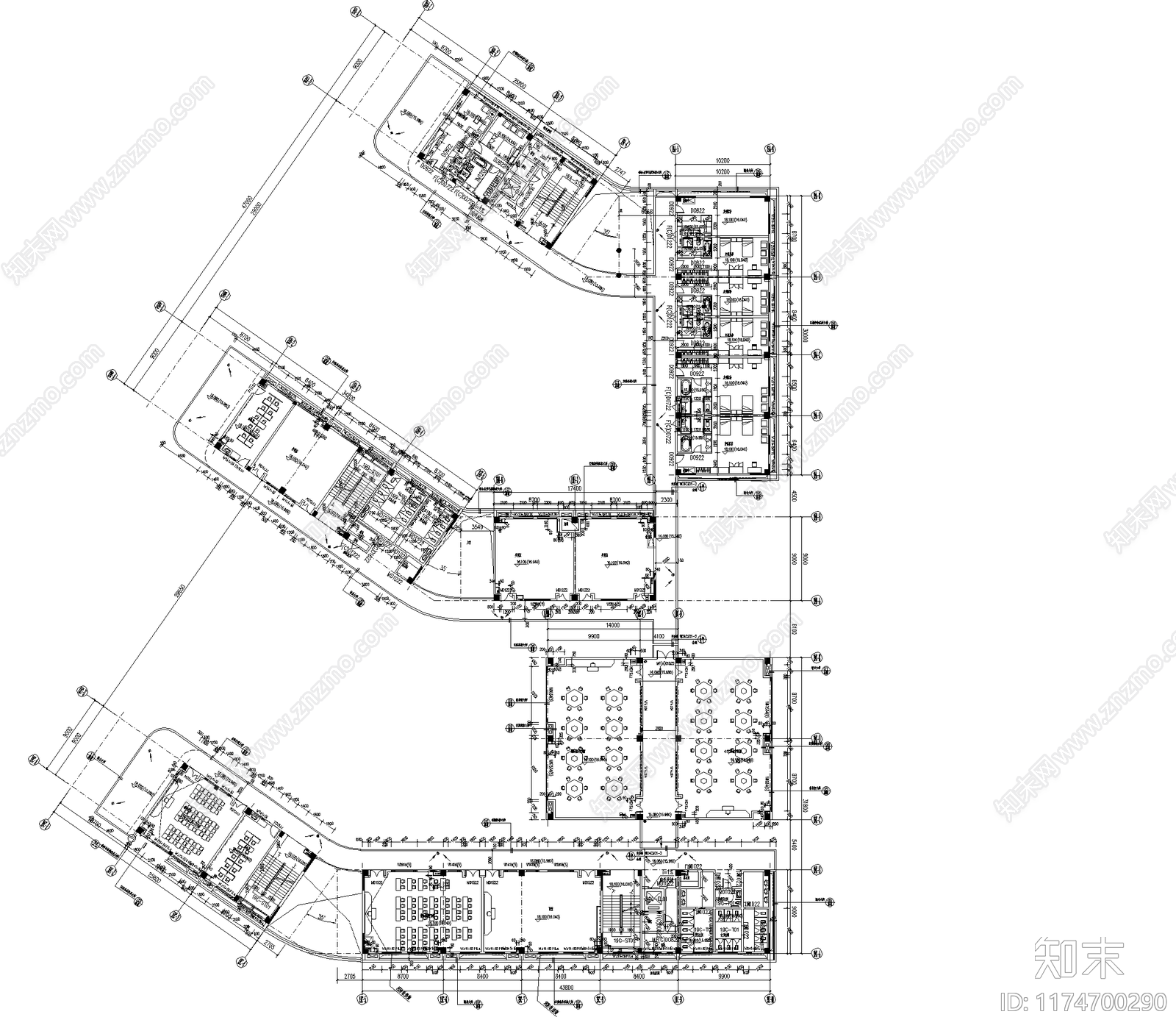 现代学校建筑cad施工图下载【ID:1174700290】