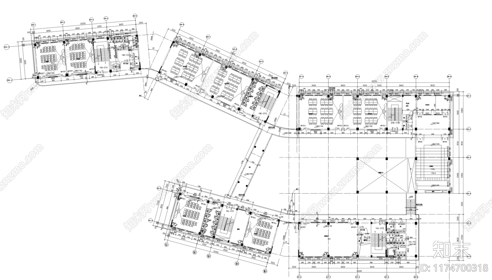 现代学校建筑cad施工图下载【ID:1174700318】