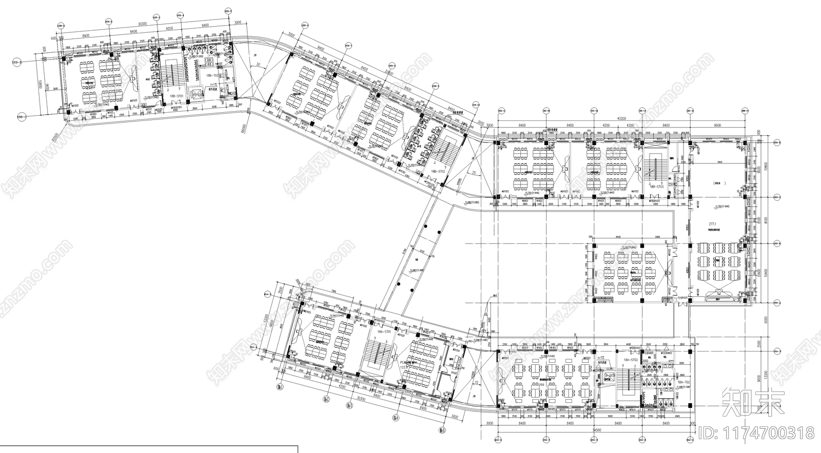 现代学校建筑cad施工图下载【ID:1174700318】