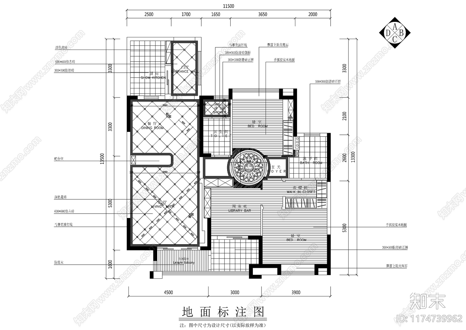 平层cad施工图下载【ID:1174739962】