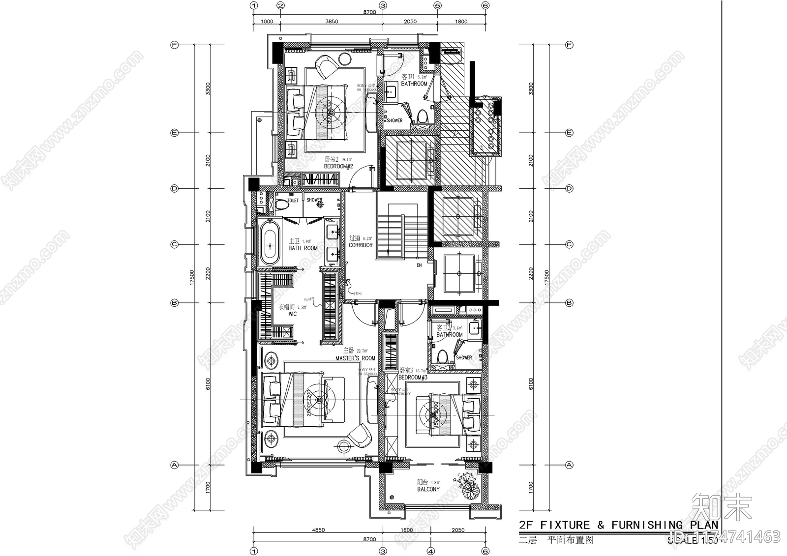 别墅cad施工图下载【ID:1174741463】