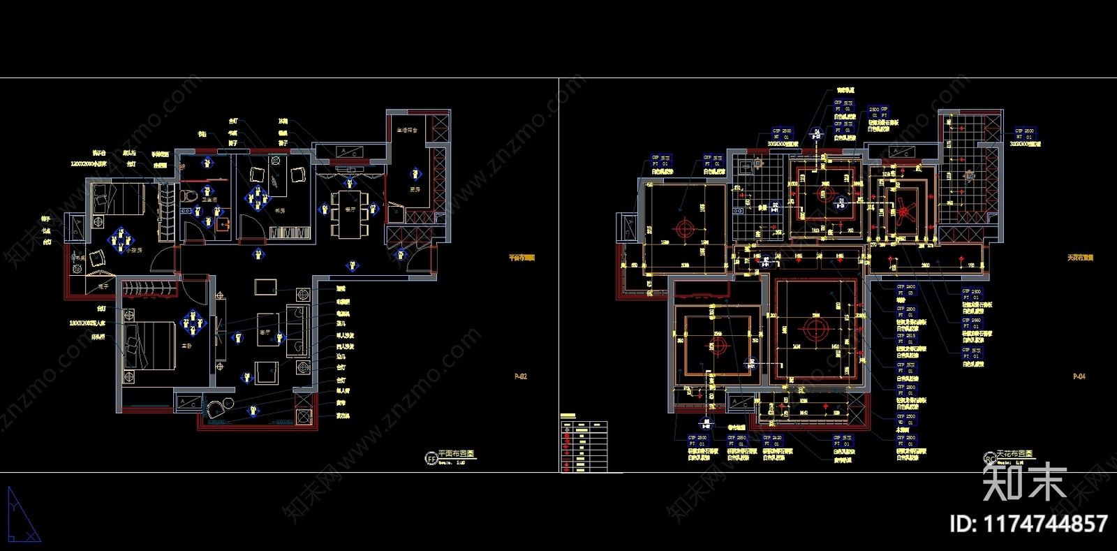 平层施工图下载【ID:1174744857】