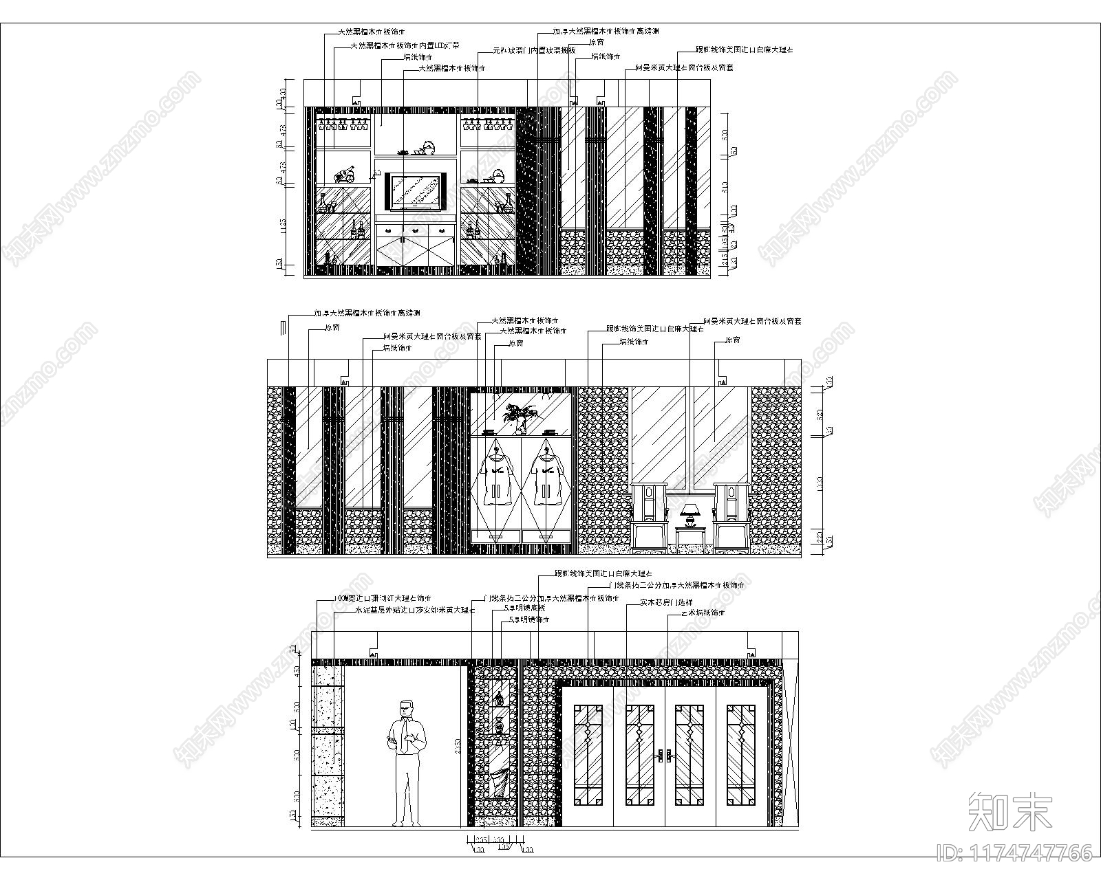 立面图cad施工图下载【ID:1174747766】