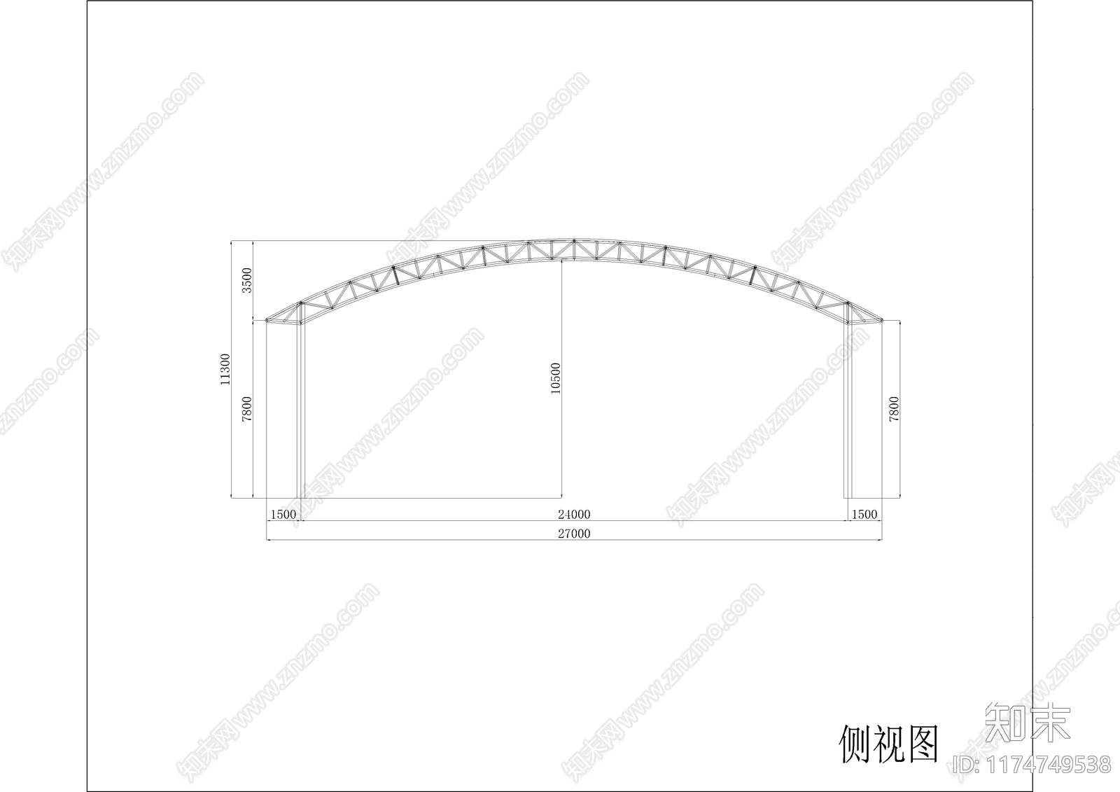 现代雨棚施工图下载【ID:1174749538】