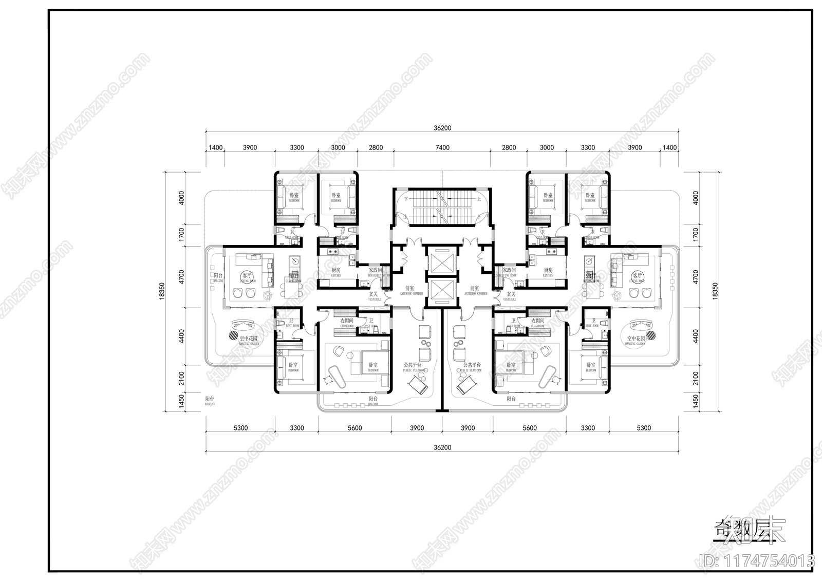 现代住宅楼建筑cad施工图下载【ID:1174754013】