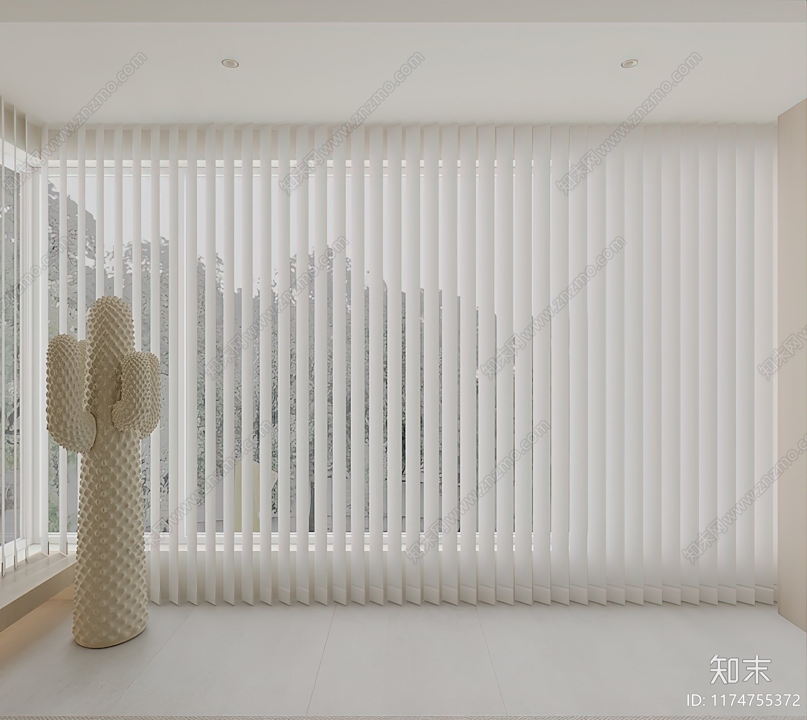 现代奶油百叶帘3D模型下载【ID:1174755372】