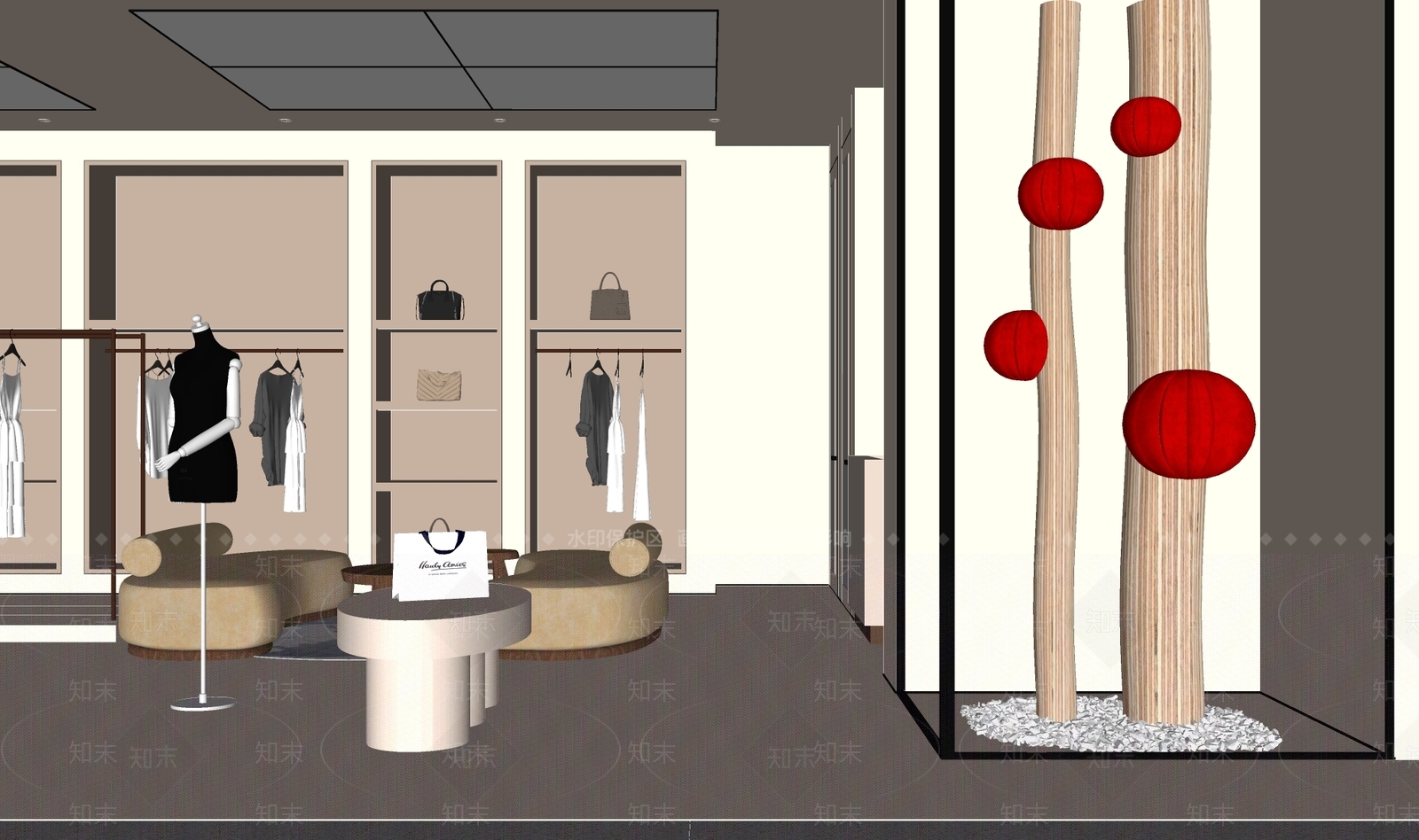 现代服装店SU模型下载【ID:1174760852】