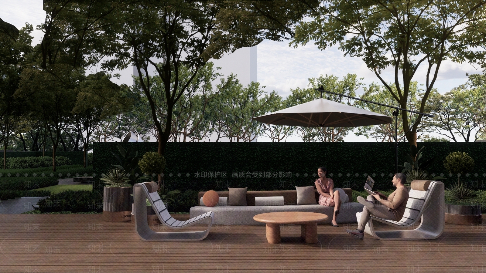 现代小区景观SU模型下载【ID:1174764347】