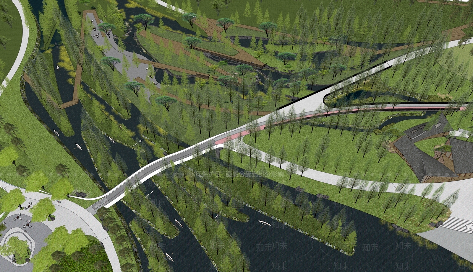 现代景观公园SU模型下载【ID:1174769464】