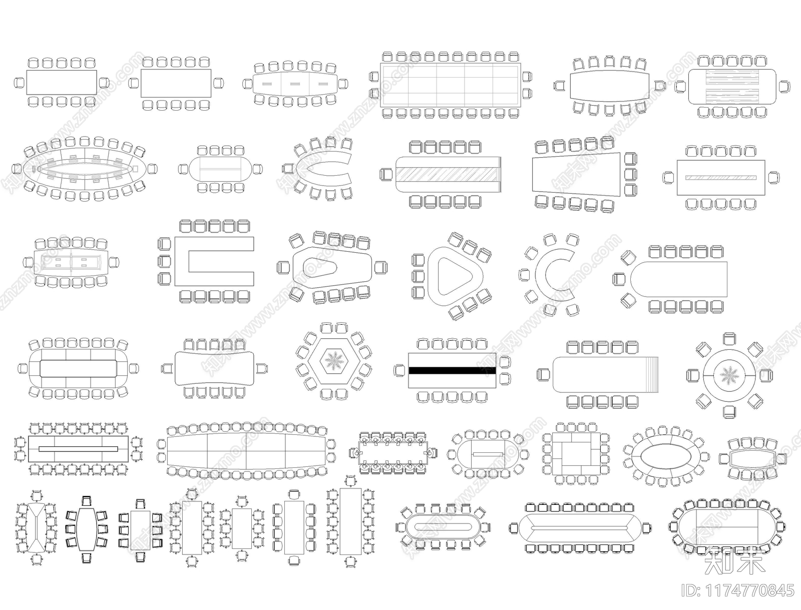 现代综合家具图库施工图下载【ID:1174770845】