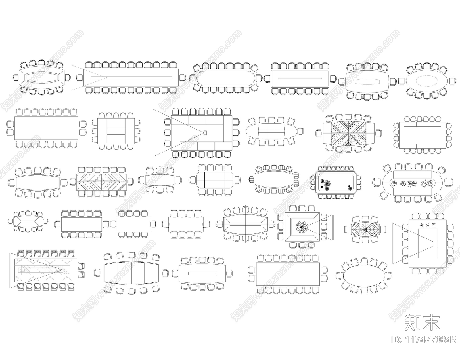 现代综合家具图库施工图下载【ID:1174770845】