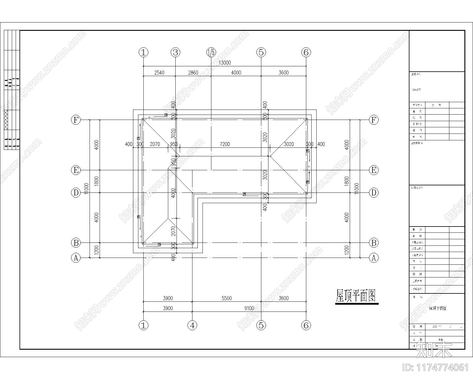 欧式别墅建筑cad施工图下载【ID:1174774061】