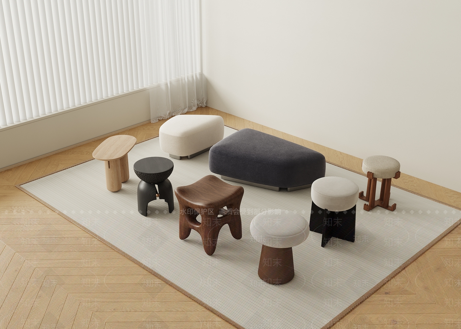 现代其他凳子3D模型下载【ID:1174784530】