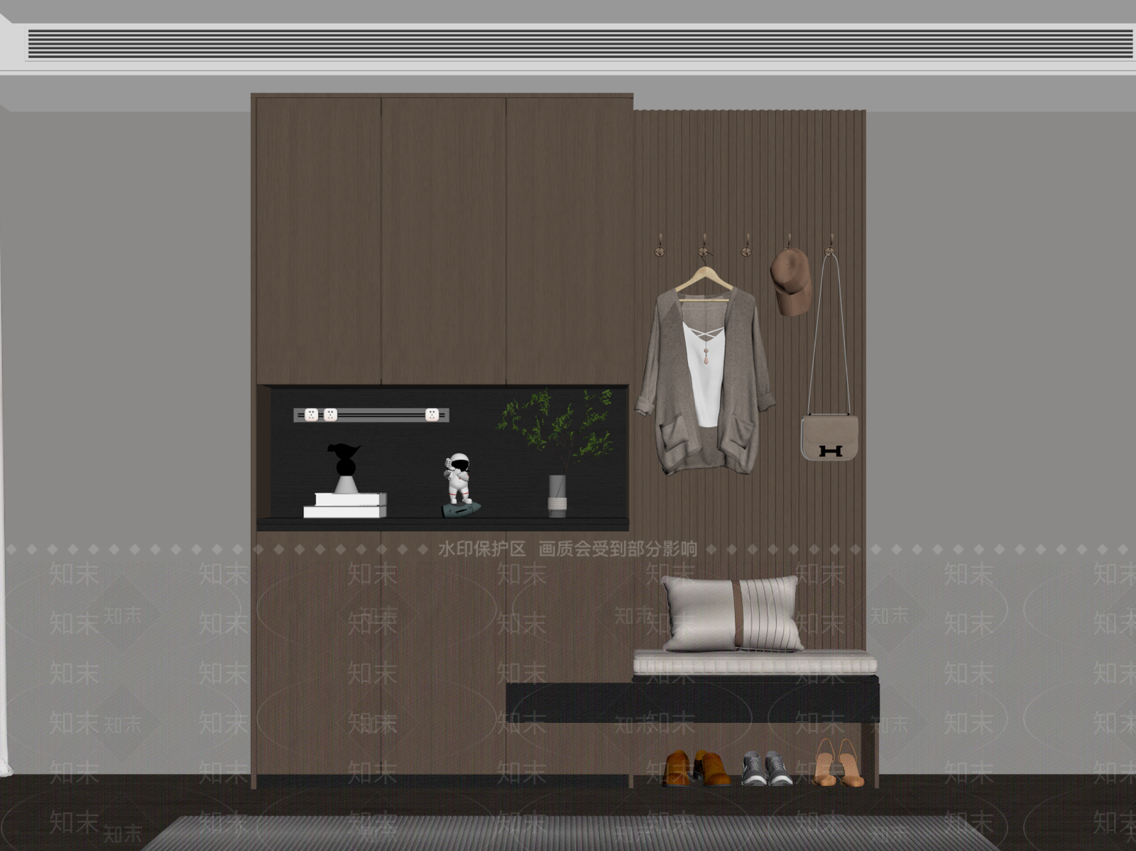 意式鞋柜SU模型下载【ID:1174786533】