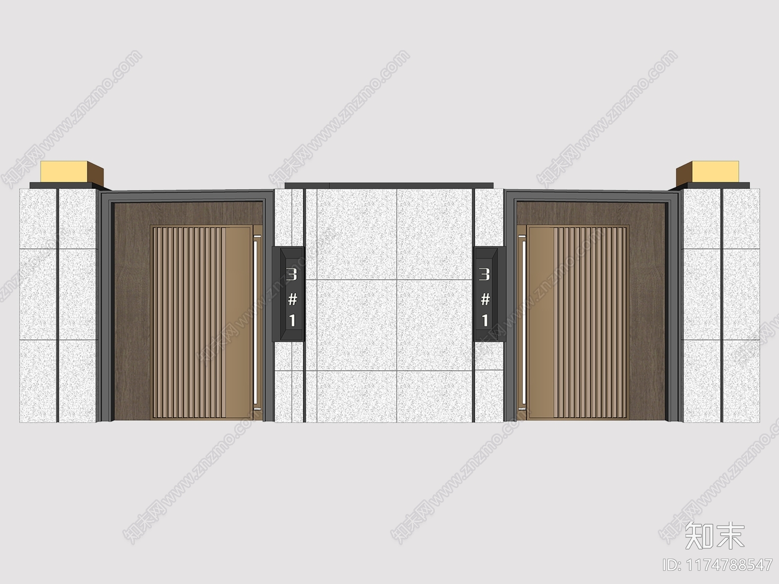 新中式庭院门SU模型下载【ID:1174788547】