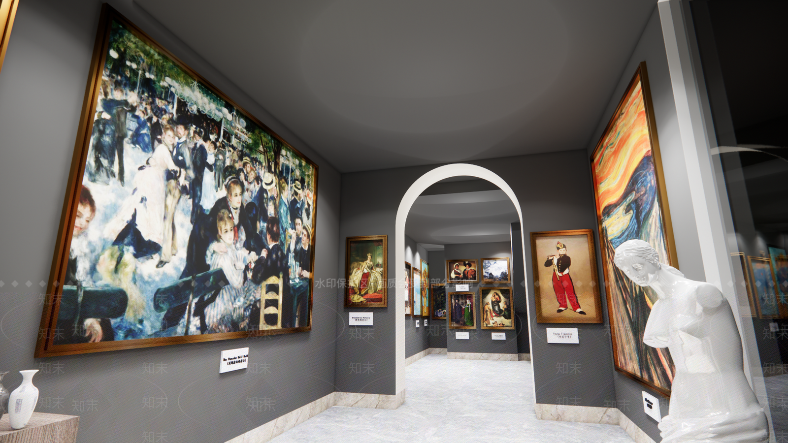 现代简约展览馆建筑SU模型下载【ID:1174915656】