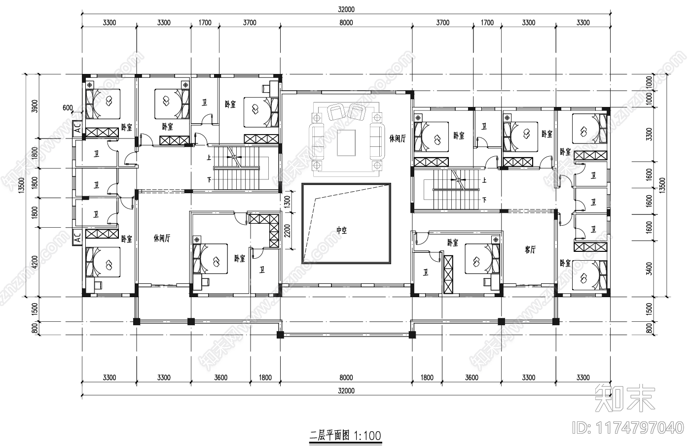 简欧别墅建筑cad施工图下载【ID:1174797040】