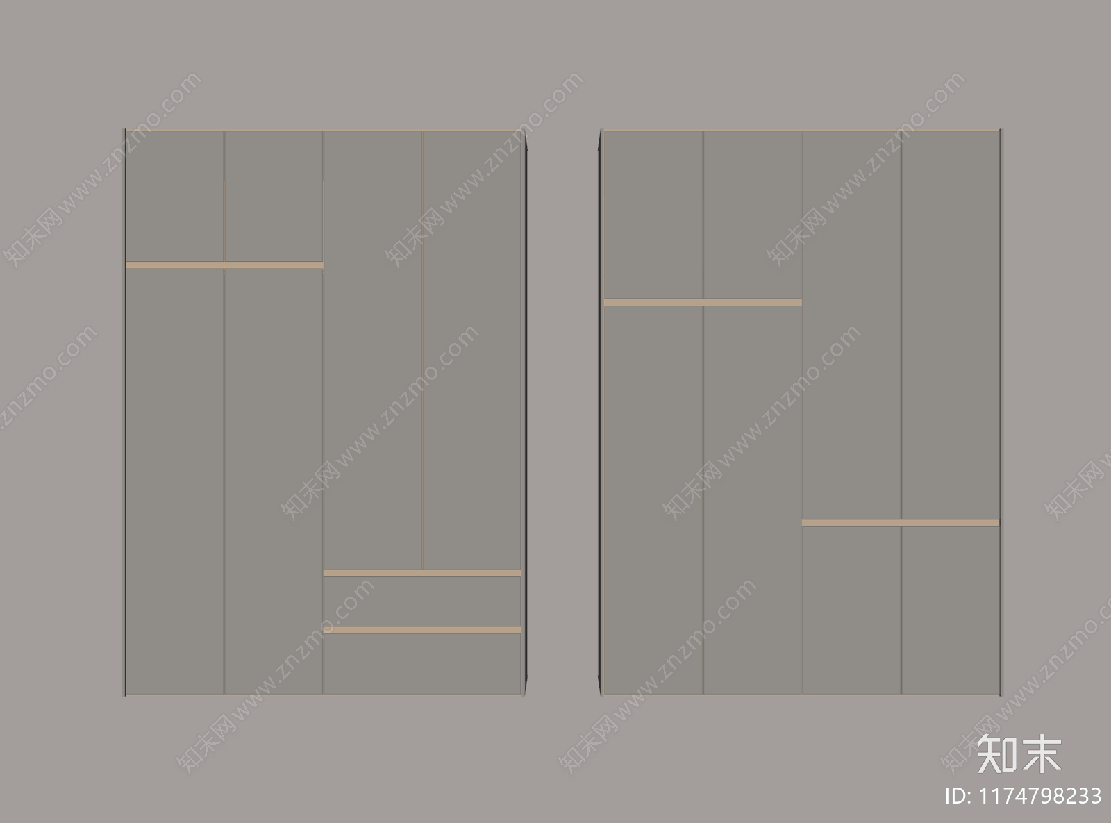 现代衣柜SU模型下载【ID:1174798233】