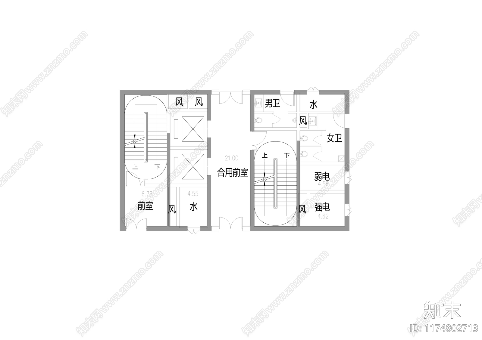 现代办公楼建筑cad施工图下载【ID:1174802713】