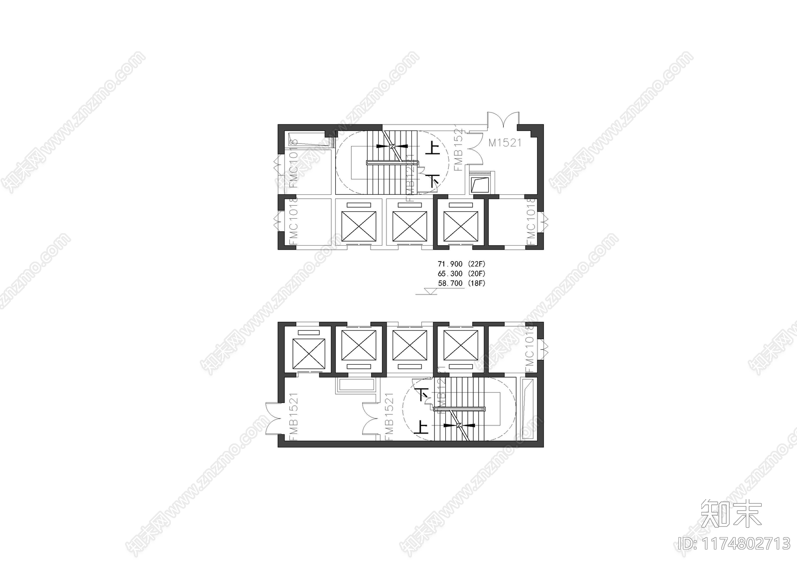 现代办公楼建筑cad施工图下载【ID:1174802713】