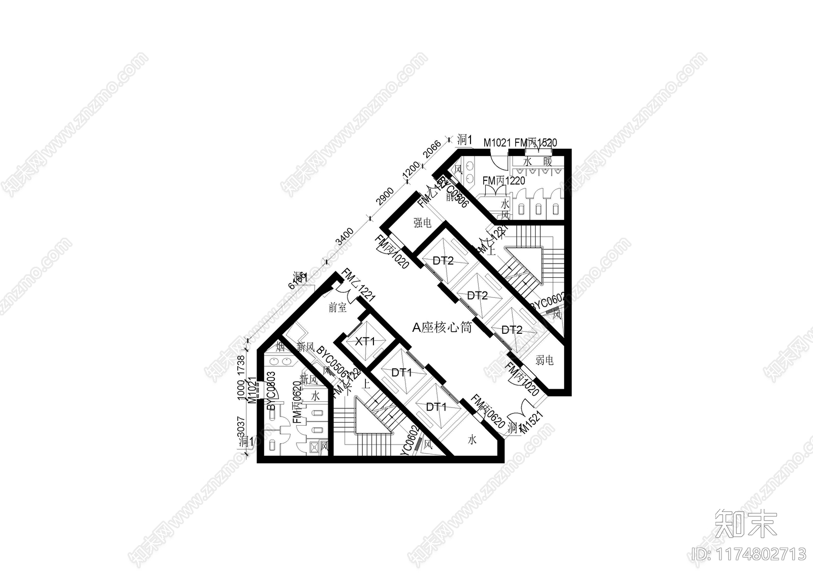 现代办公楼建筑cad施工图下载【ID:1174802713】