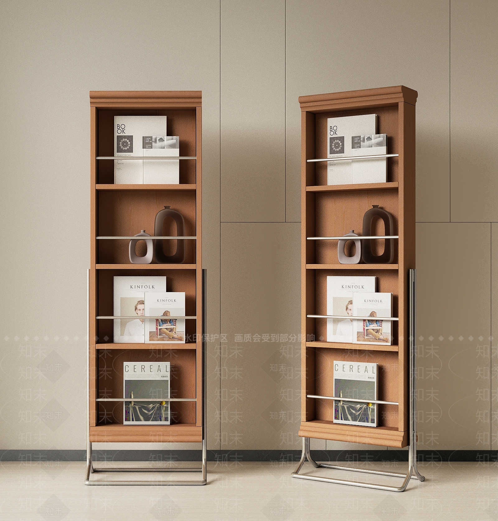 中古原木书架SU模型下载【ID:1174806806】