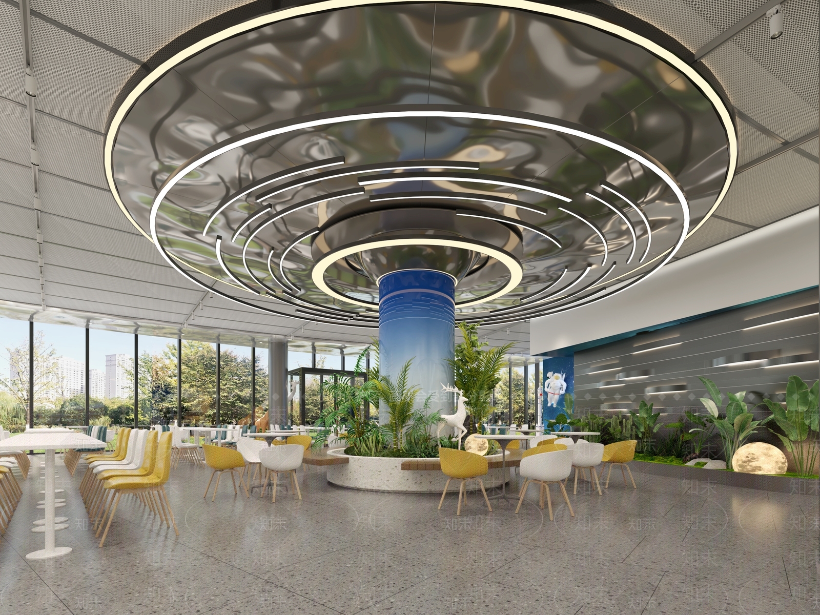 现代工业自助餐厅3D模型下载【ID:1174867881】