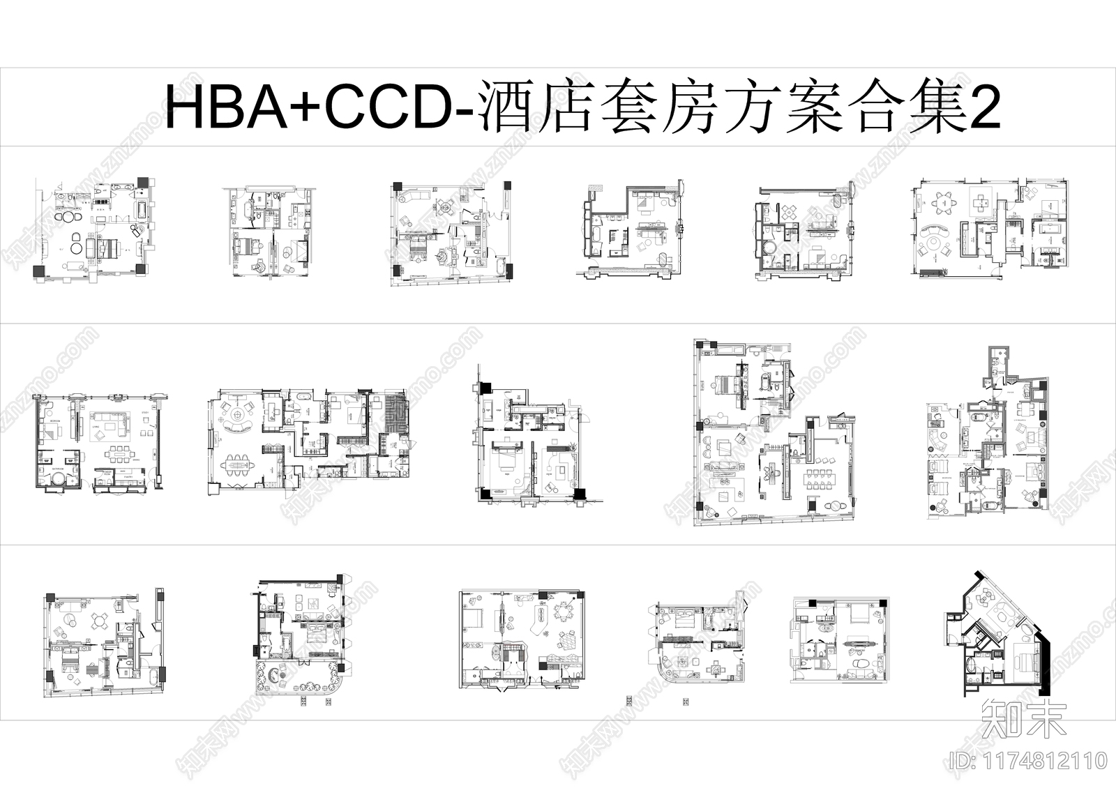 酒店专用图库集合施工图下载【ID:1174812110】