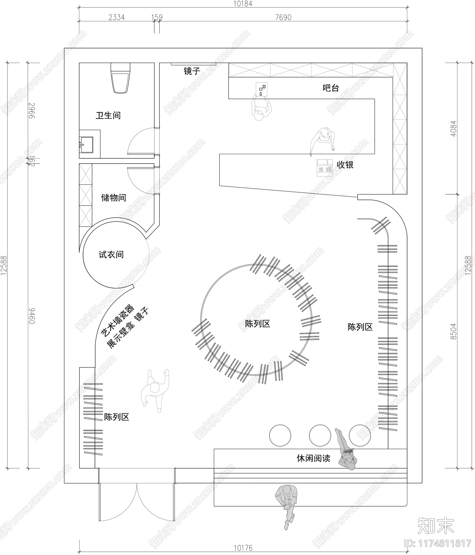 现代服装店cad施工图下载【ID:1174811817】