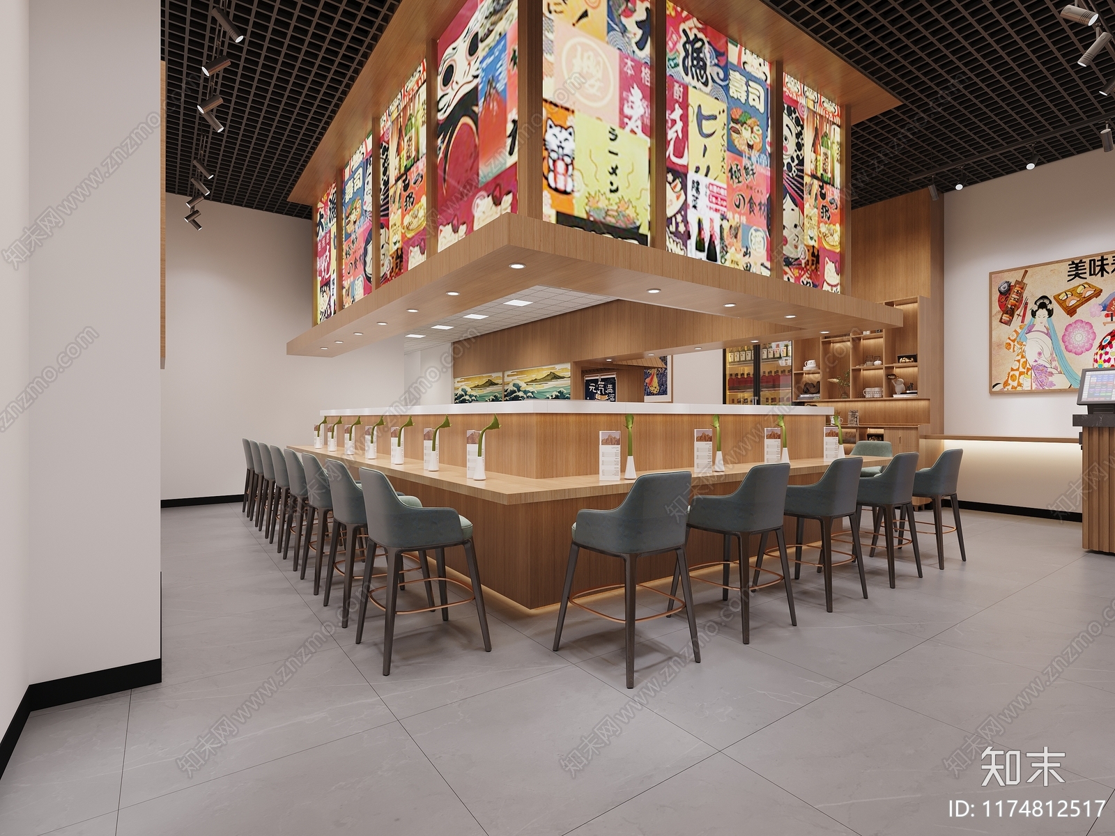 日式日料店3D模型下载【ID:1174812517】