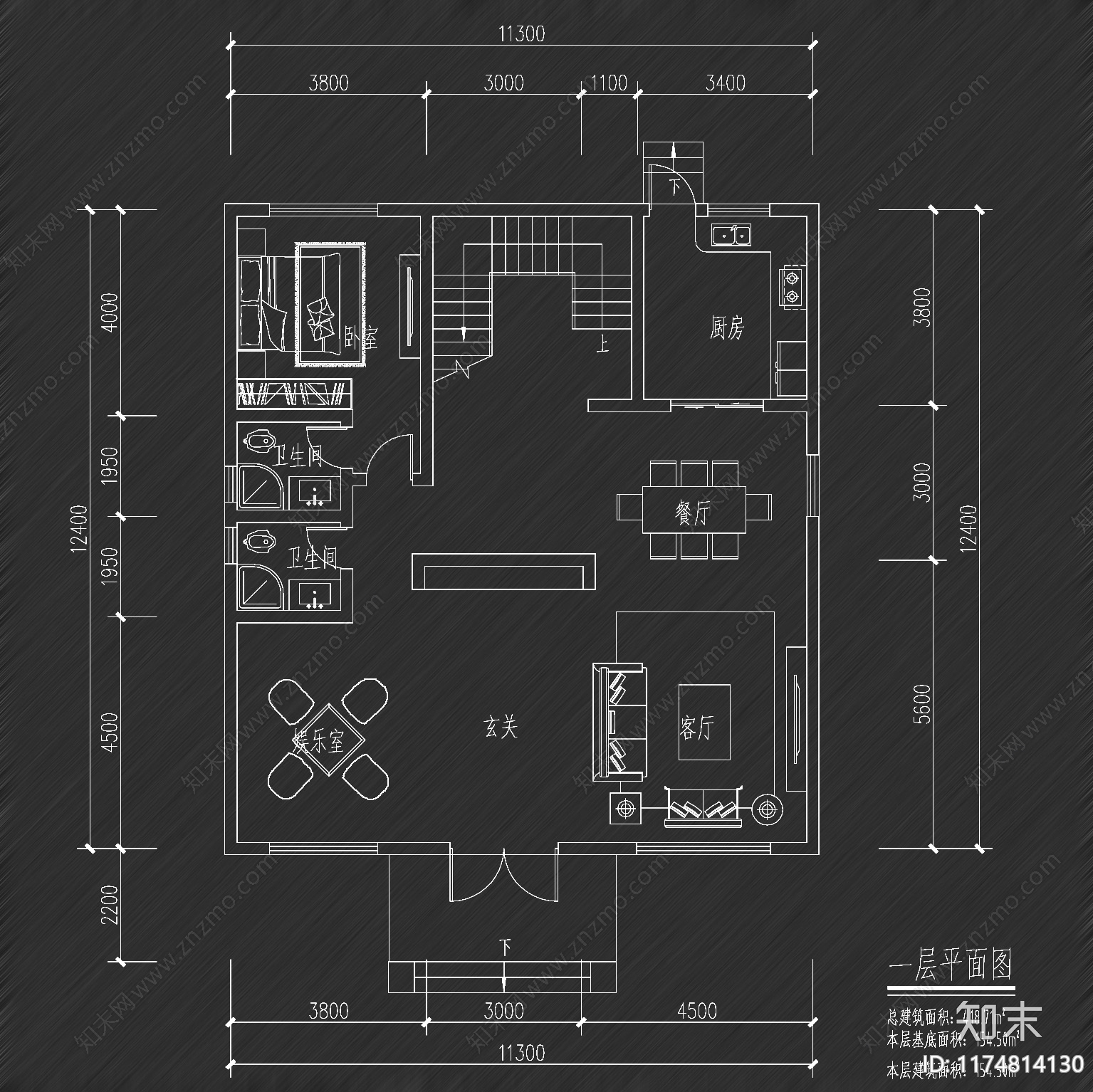 欧式别墅建筑cad施工图下载【ID:1174814130】