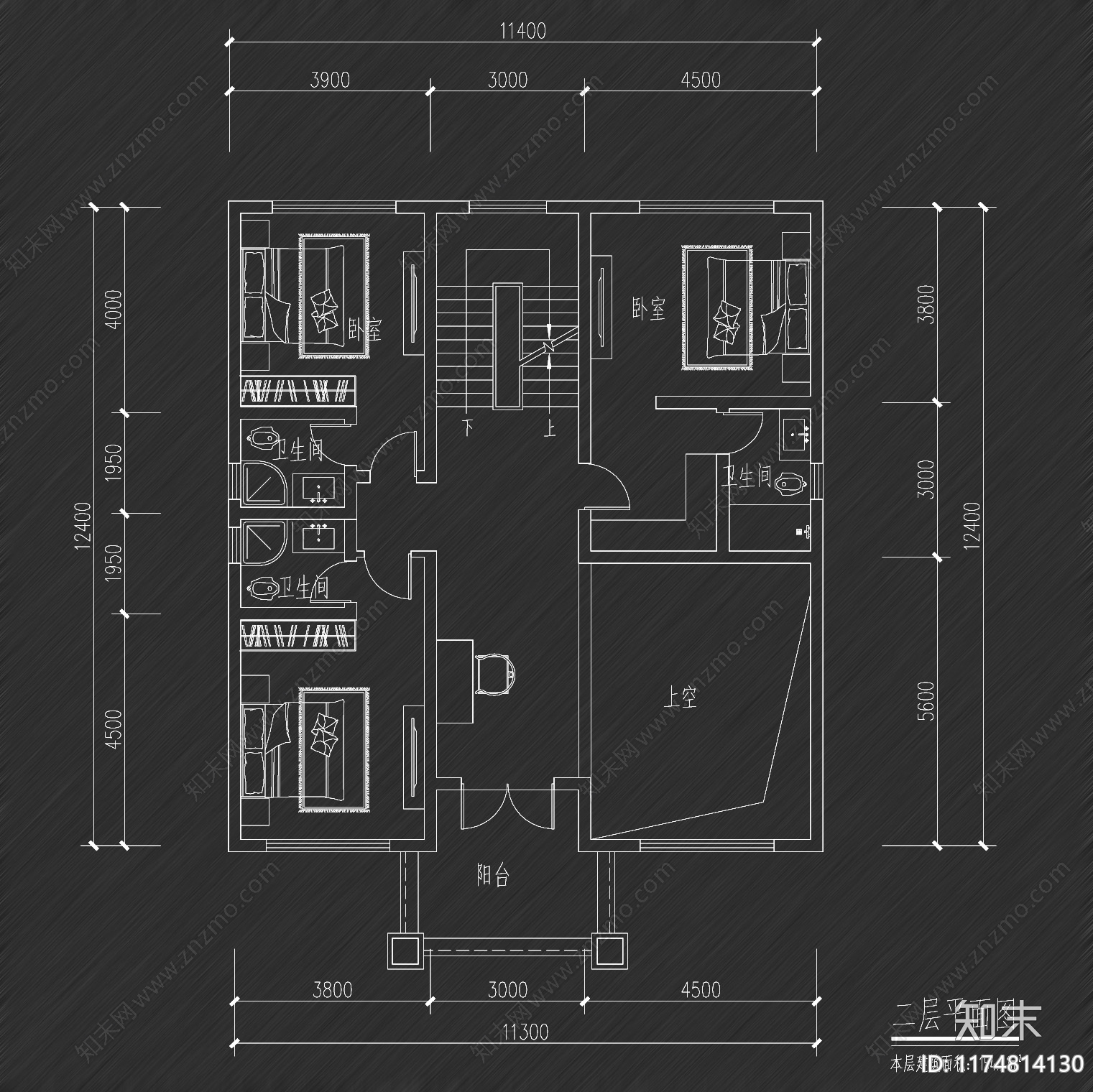 欧式别墅建筑cad施工图下载【ID:1174814130】