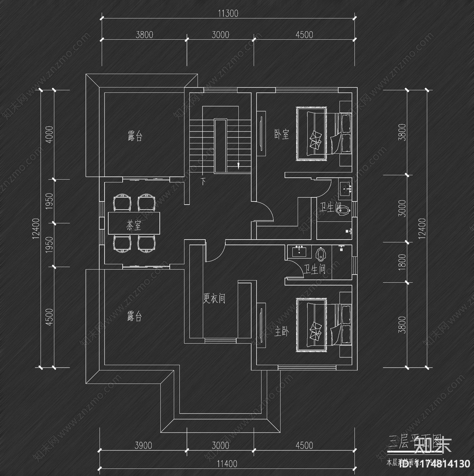 欧式别墅建筑cad施工图下载【ID:1174814130】