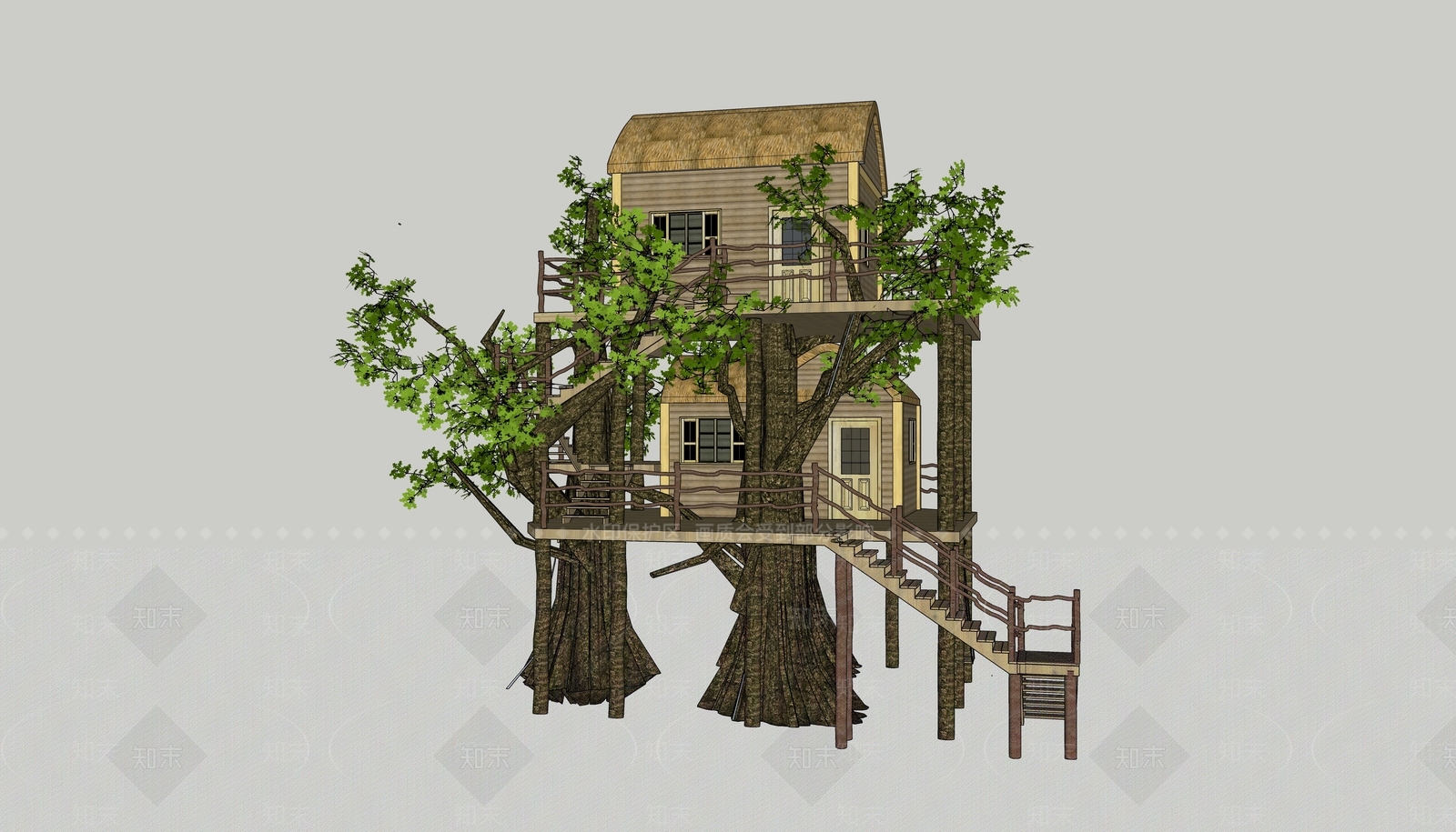 现代树屋SU模型下载【ID:1174815319】
