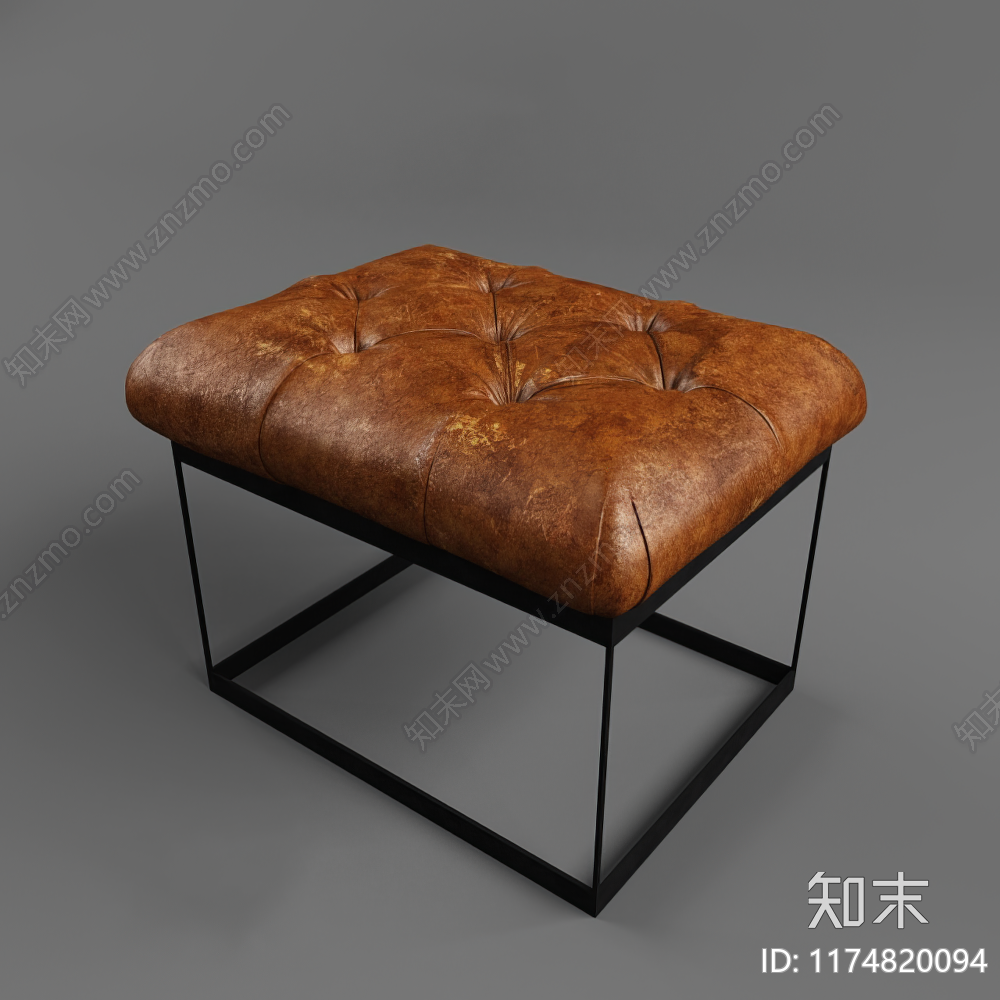 中古复古沙发凳3D模型下载【ID:1174820094】